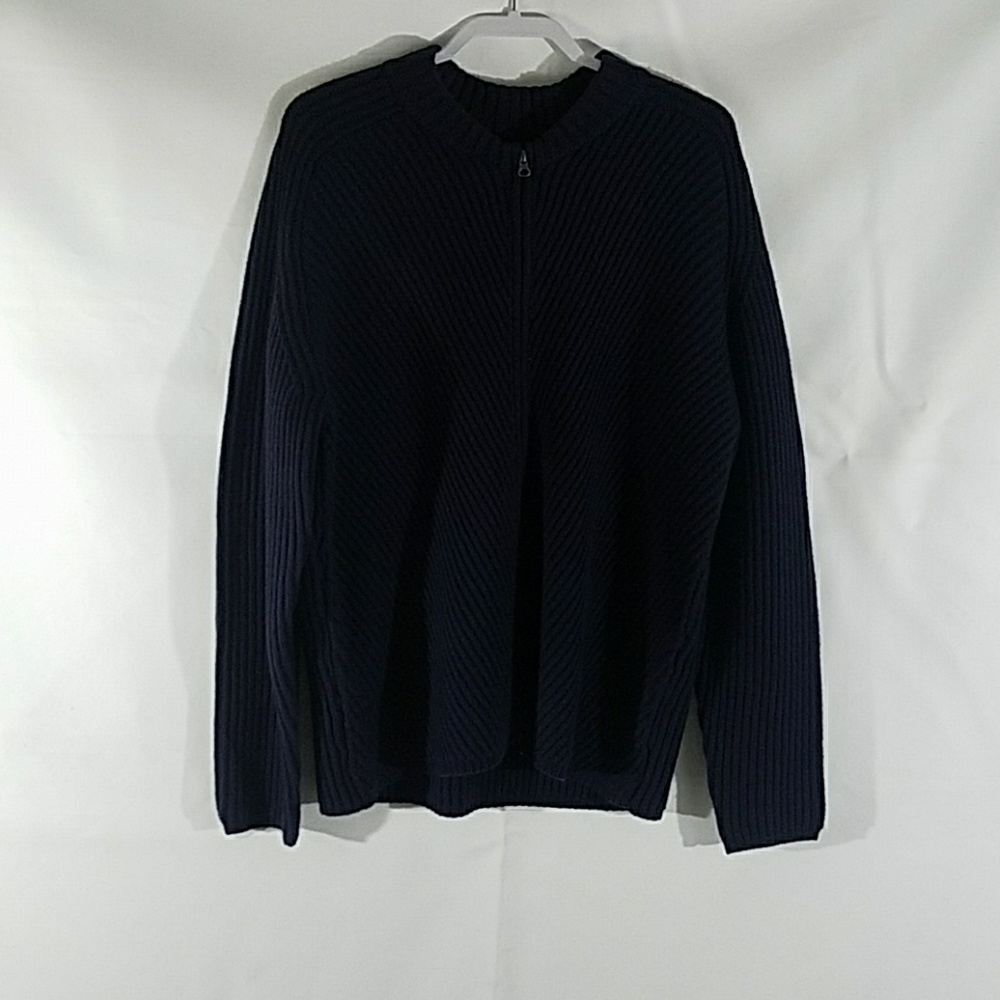 Zachary Prell XL Dark Blue Cashmere Wool Sweater